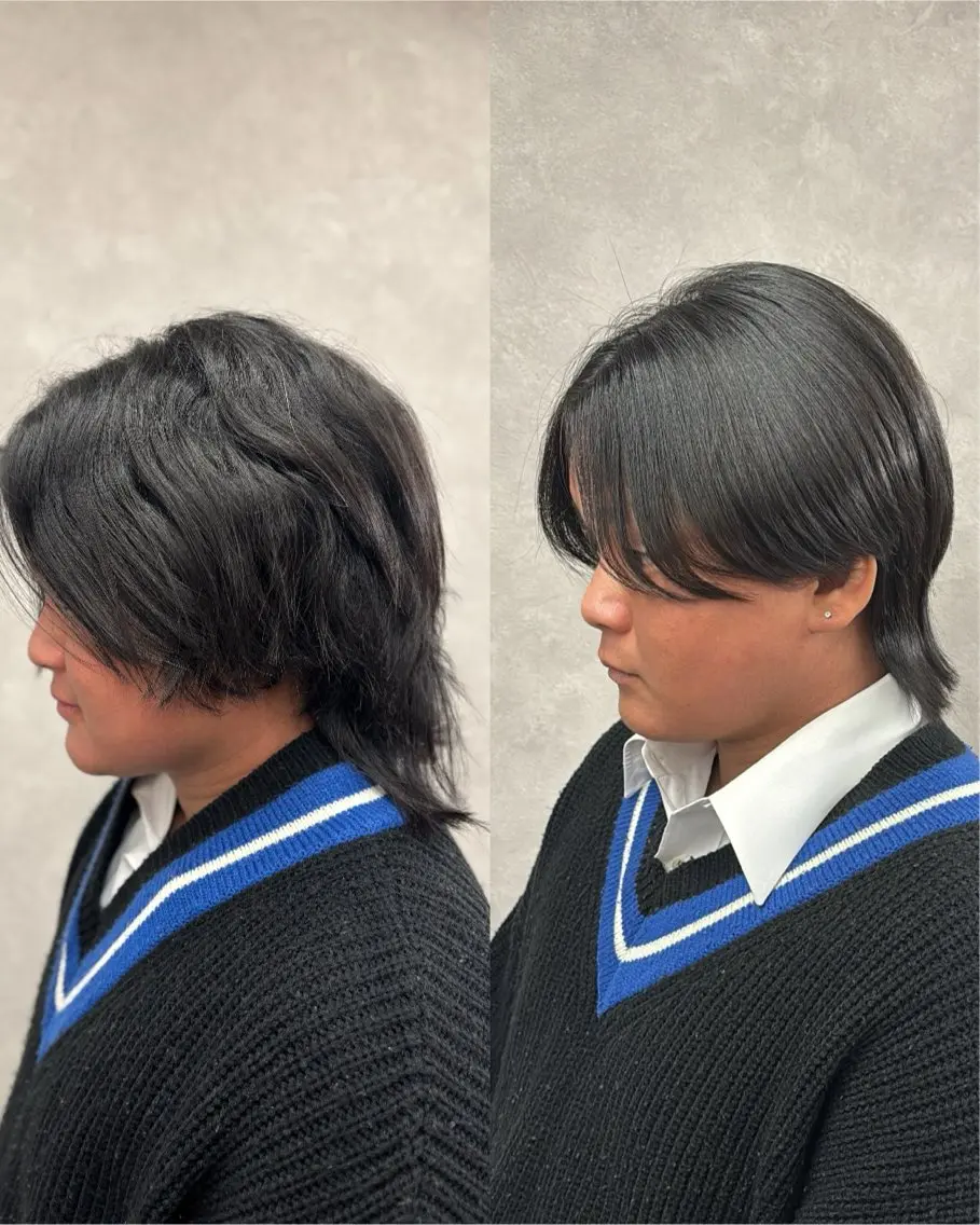 メンズ カット 縮毛矯正 トリートメント チバ タクミのヘアスタイル