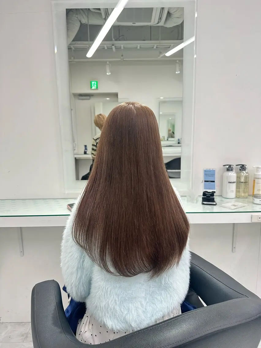 セミロング カラー ヘアカラー トリートメント ヘッドスパ ヘアセット ❄最強かわいいカラー ❄️MINA❄️のヘアスタイル