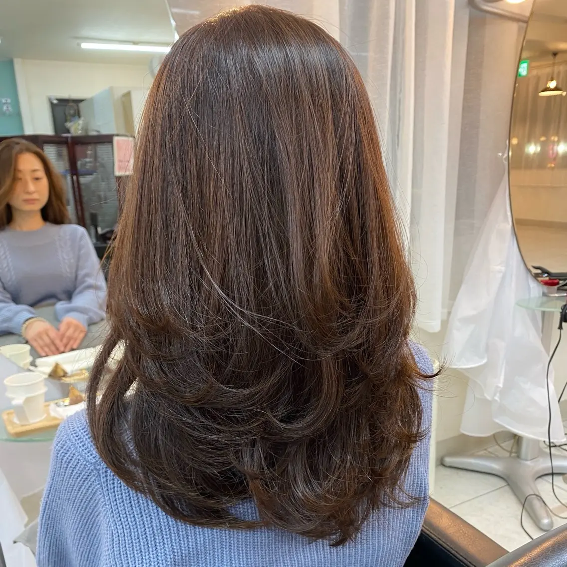 ロング レイヤーカット カット ヘアカラー トリートメント ナカジマ ボブ/レイヤーのヘアスタイル