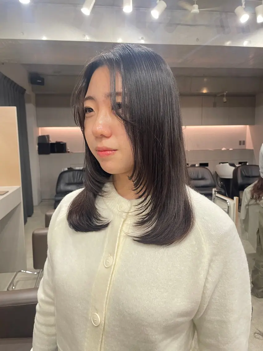ミディアム カラー カット ヘアカラー トリートメント 表参道🌿赤み消し カラー/チナツのヘアスタイル