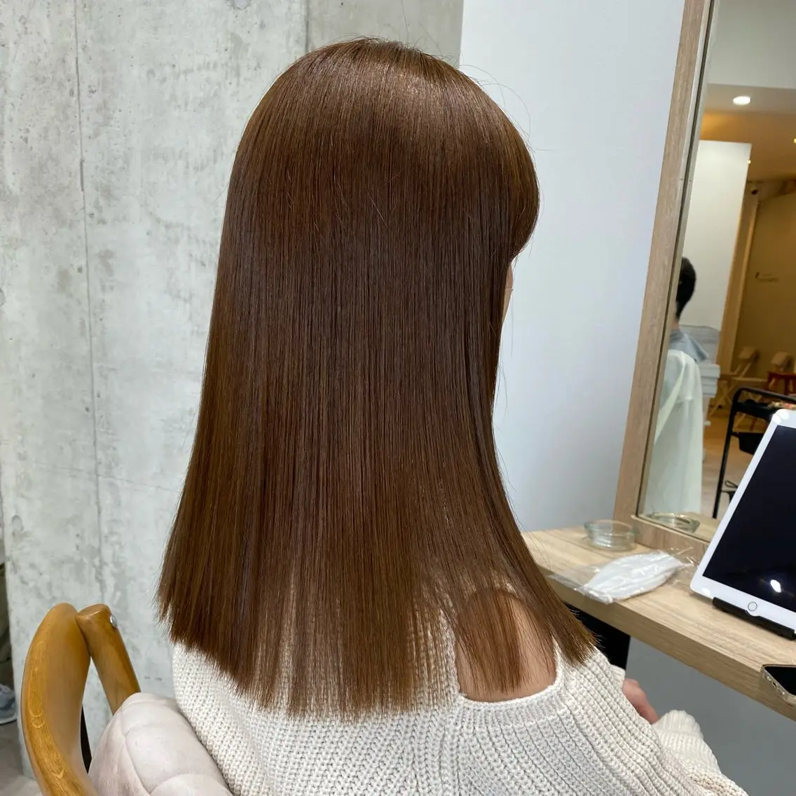 セミロング セミロングパーマ ハイライト 髪質改善 レイヤーカット ショート職人 美容師【KENTA】のヘアスタイル