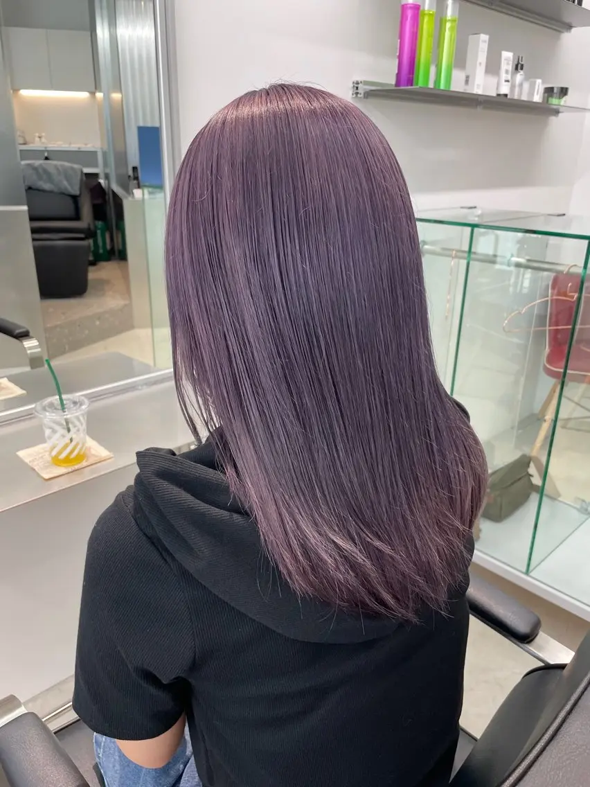 カラー ブリーチ バイオレットカラー ハイトーン✨ブリーチ ✨高田めぐみのヘアスタイル