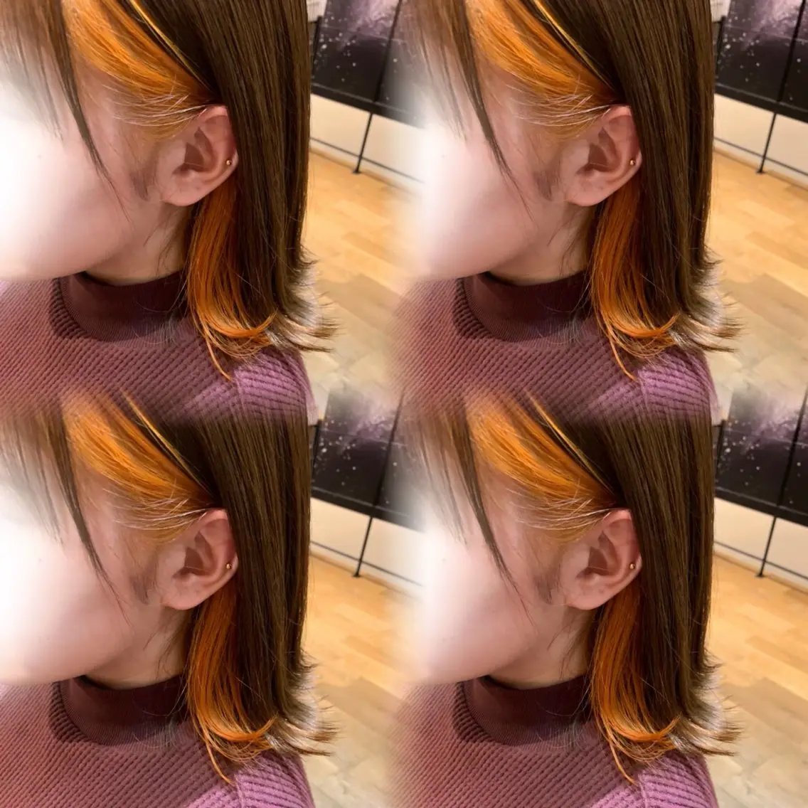 ミディアム カラー ヘアカラー トリートメント 🦋REISA🦋 エクステ×ハイトーンのヘアスタイル