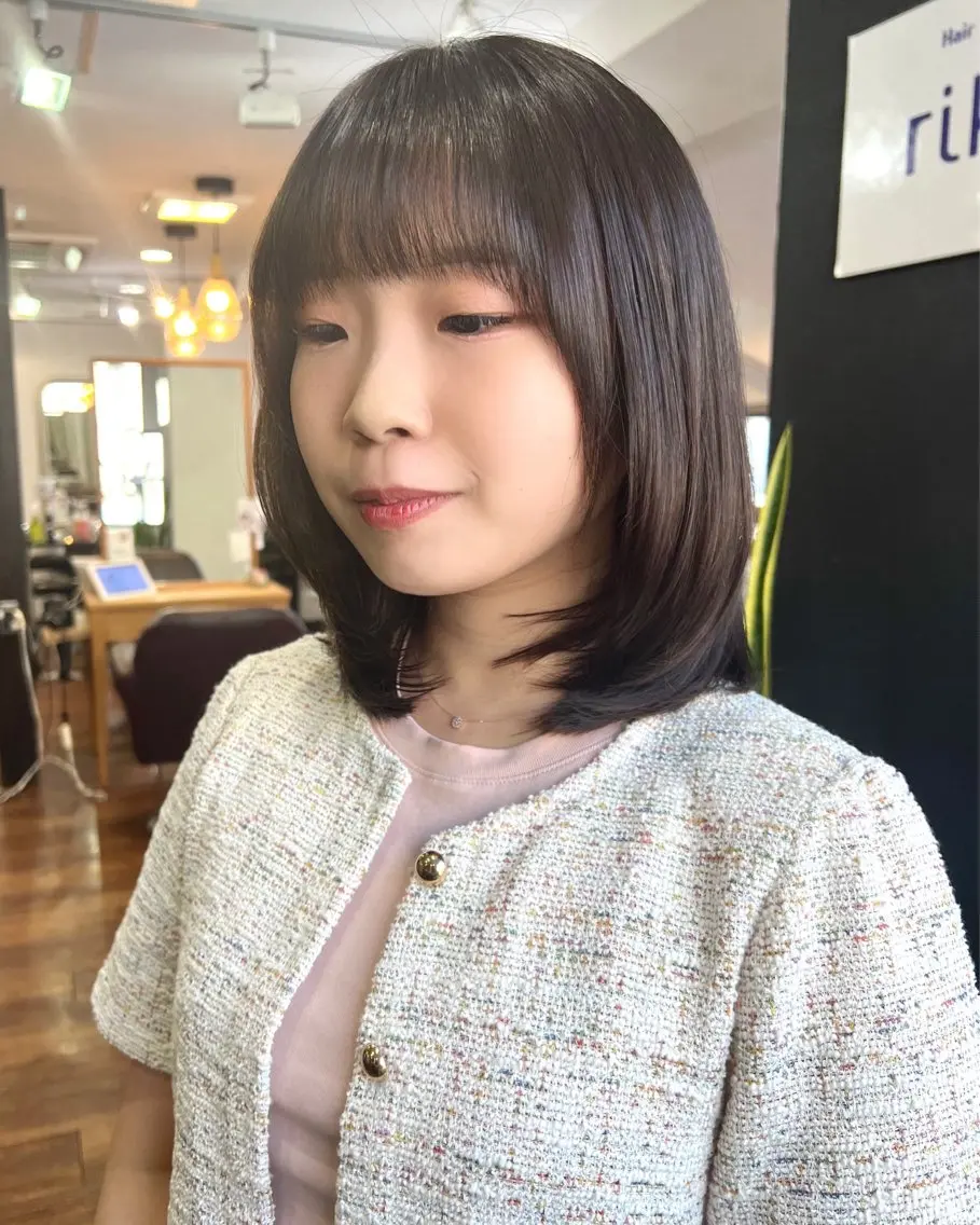 ミディアム ミディアムレイヤー レイヤーカット 韓国ヘア 🎀華澄のヘアスタイル