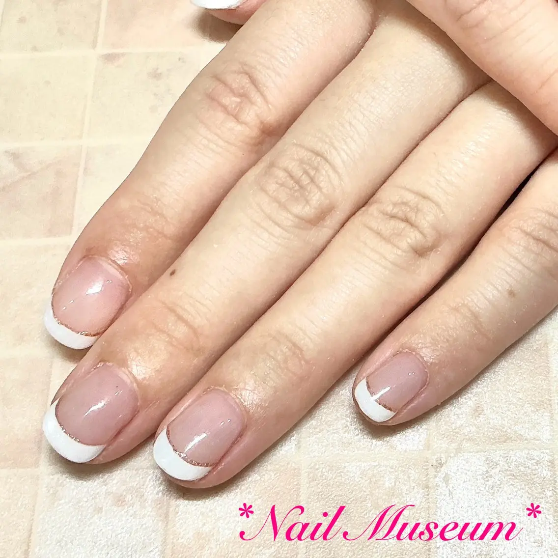ネイル ブルー クリアネイル フレンチネイル ジェルネイル ラメ(グリッター) ハンドネイル nailmuseum KAMATARIのネイルデザイン