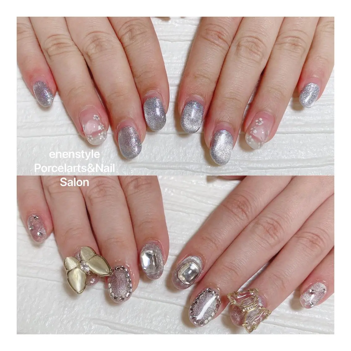 ミディアム ネイル ハンドネイル 🐾enen style 🐾のネイルデザイン