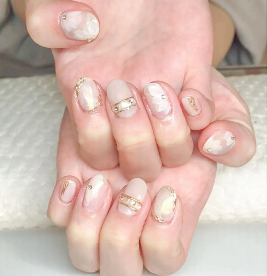 ネイル フラワーネイル ジェルネイル ニュアンスネイル オフィスネイル ピンク Nyanco Nailのネイルデザイン