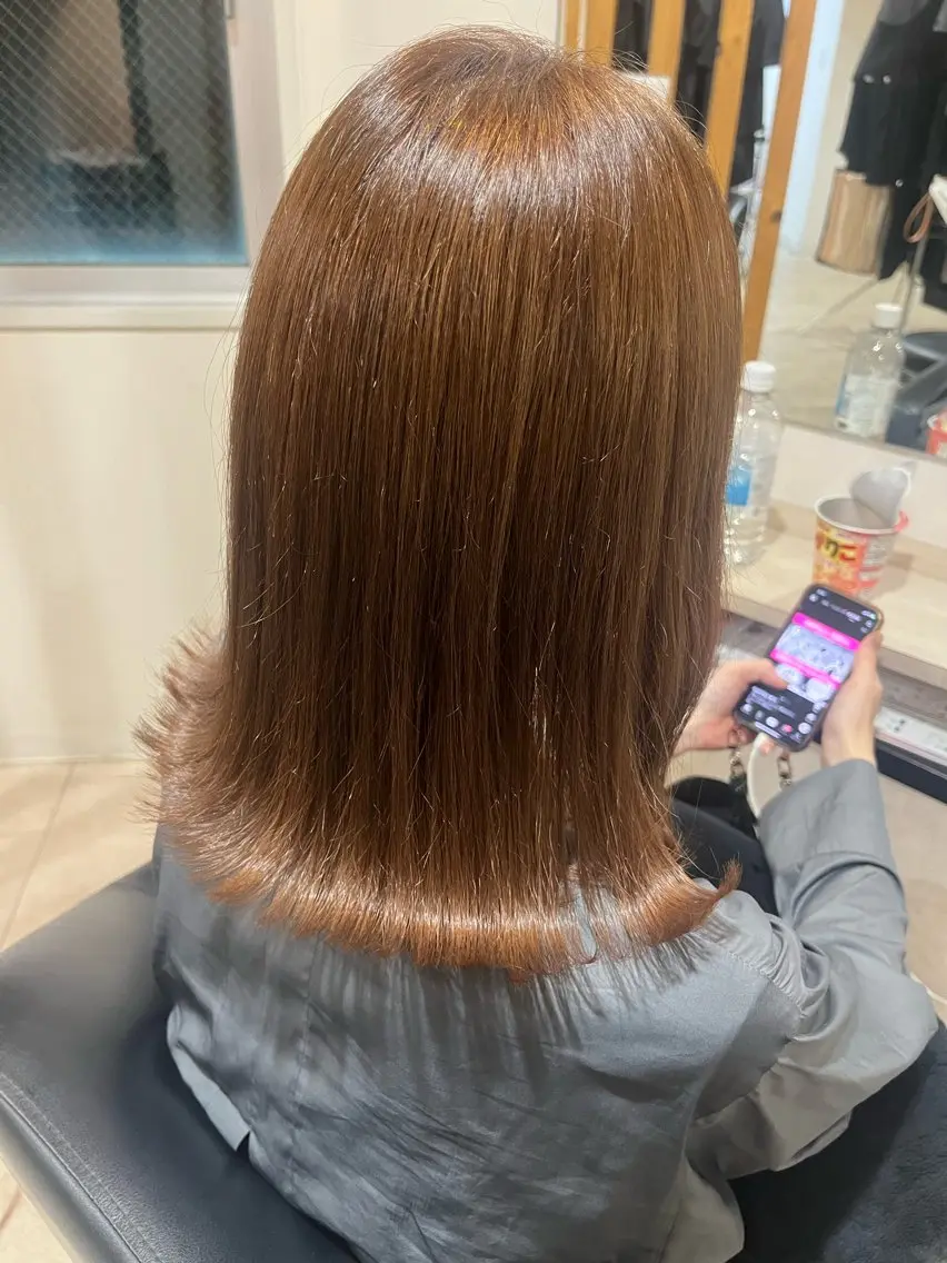 ミディアム 似合わせカット 骨格/顔型/診断/ 伏見/伊藤桃花のヘアスタイル