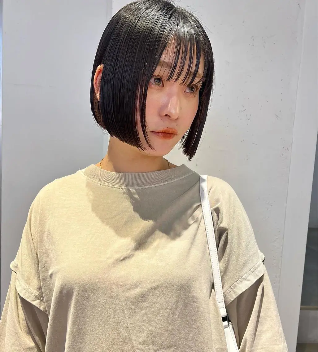 ショート ボブ 顔周りカット/透明感 カラー✂️MEIのヘアスタイル
