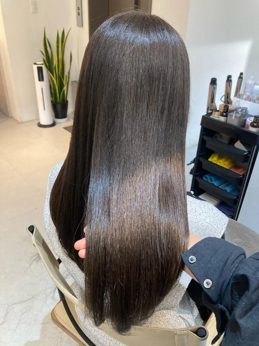 ロング カット ヘアカラー トリートメント ✨色持ちの良い艶 カラー✨蟹江真世のヘアスタイル