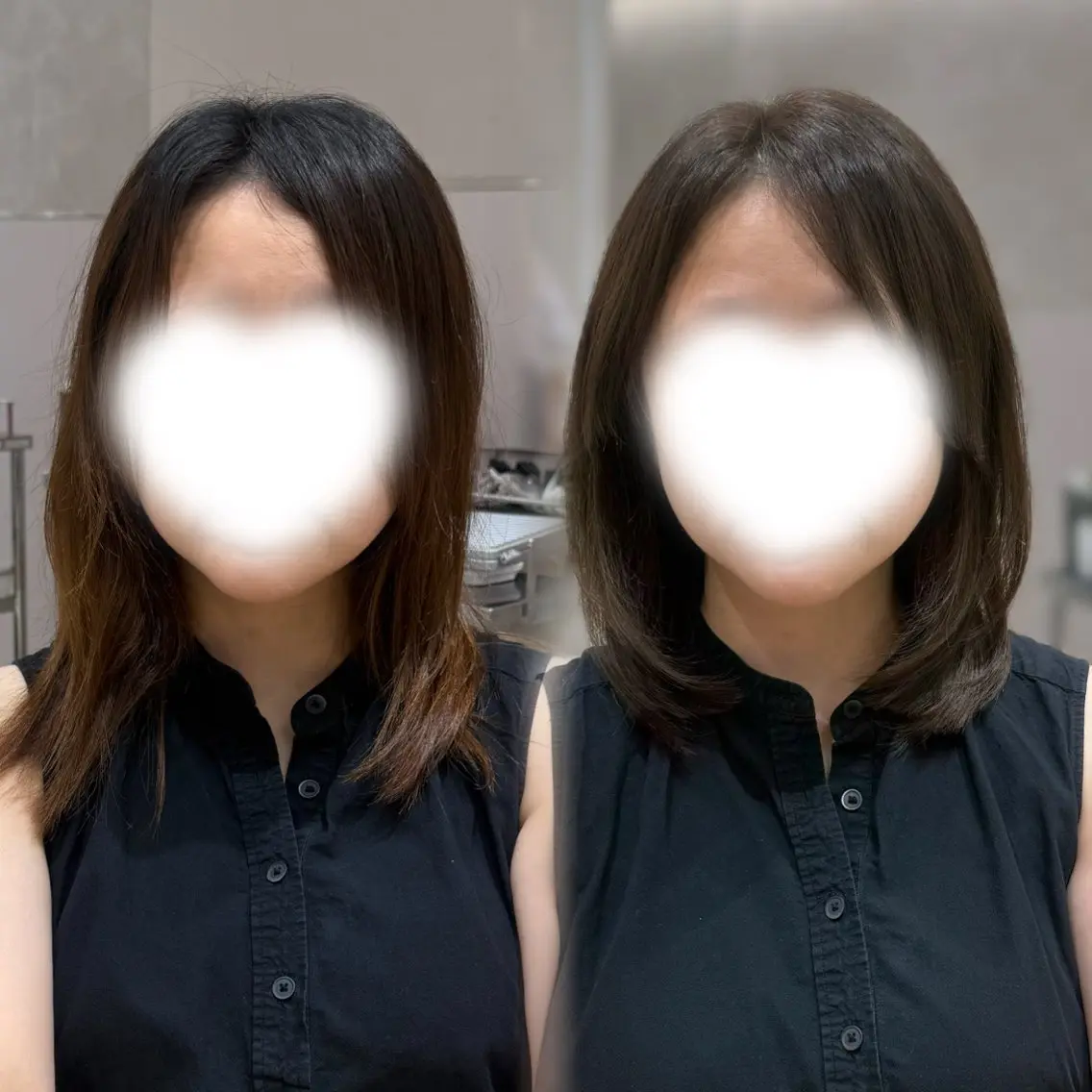 ミディアム カラー カット ヘアカラー トリートメント 内田 志乃のヘアスタイル