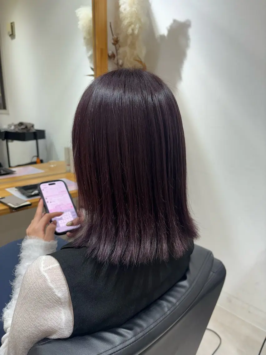 ミディアム カラー ラベンダーカラー ラベンダーピンク ピンクカラー カット ヘアカラー トリートメント 🍒透明感カラー NO.1/ララ🍒のヘアスタイル