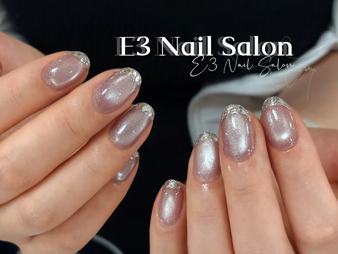 ネイル アニマル柄 オーロラネイル べっ甲ネイル ボルドー ブラウン ハンドネイル E3 Nail Salonのネイルデザイン