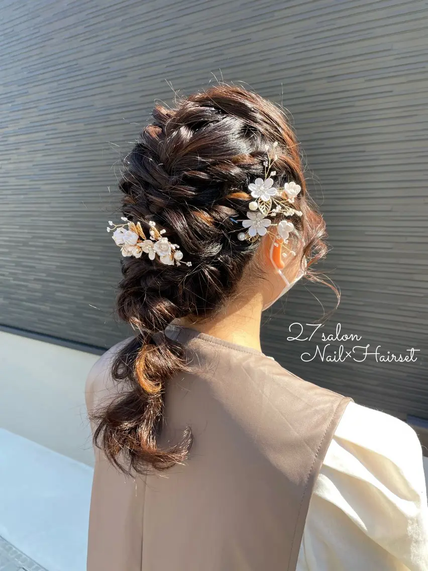ヘアアレンジ 浴衣 ヘアセット 27salon yuinaのネイルデザイン