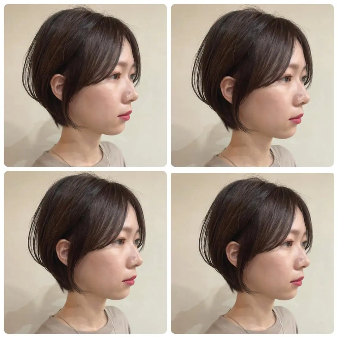 ショート カラー ショートボブ ハンサムショート 丸みショート デザインカラー ハイライトカラー カット ヘアカラー トリートメント 京都大人女性ショート 徒歩1分/秋山のヘアスタイル