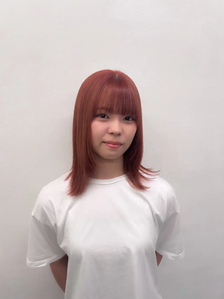 セミロング カラー パーマ ヘアアレンジ メンズ キッズ ブリーチなしカラー/ ブラウン/レイヤーのヘアスタイル