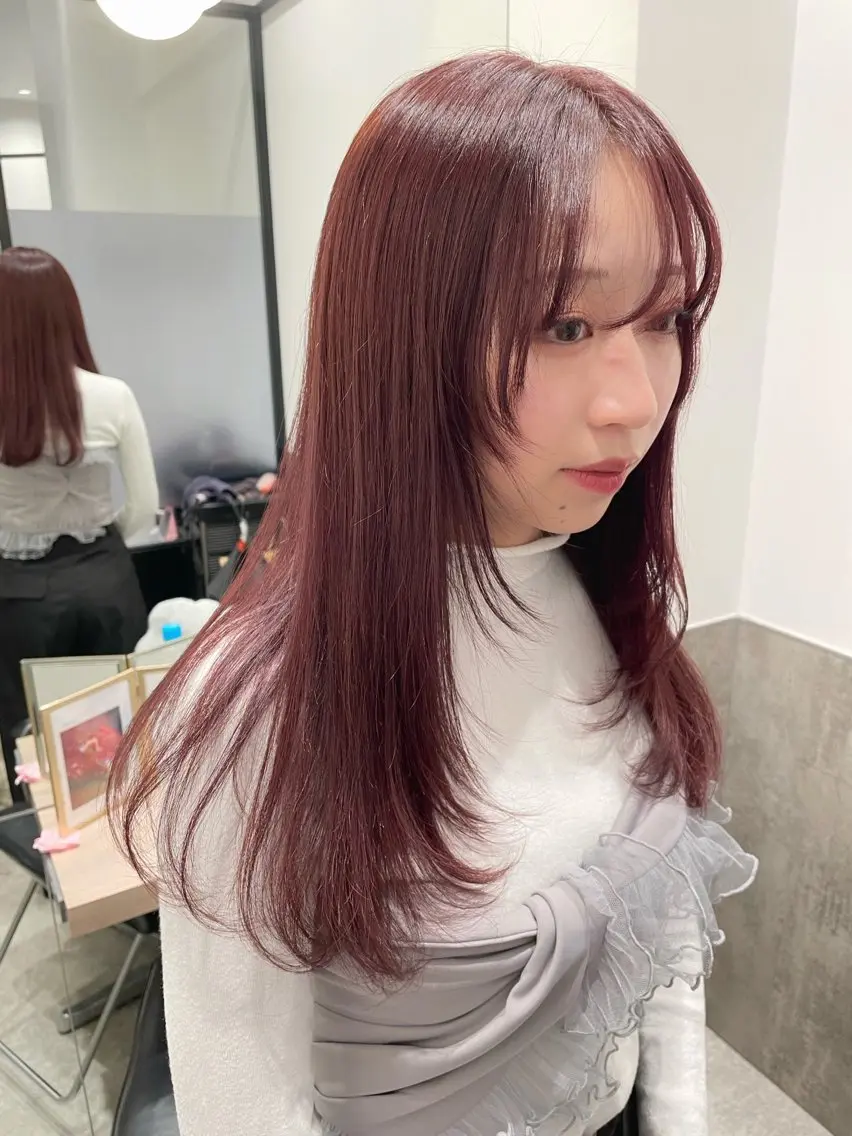ロング カラー ヘアアレンジ ブリーチ ブラウンカラー カシス ダブルカラー ブリーチなしカラー 憧れの艶ハイトーンへ 🌙サイダサキのヘアスタイル