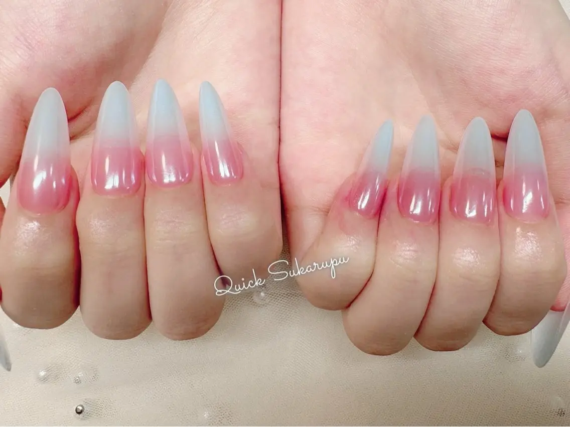 ロング ハンドネイル Quick Sukarupuのネイルデザイン
