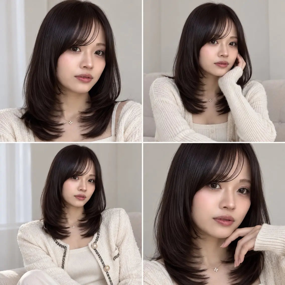 ミディアム カラー パーマ カット ヘアカラー 縮毛矯正 トリートメント 🦋韓国風レイヤー/ 艶髪矯正🦋凛太郎のヘアスタイル