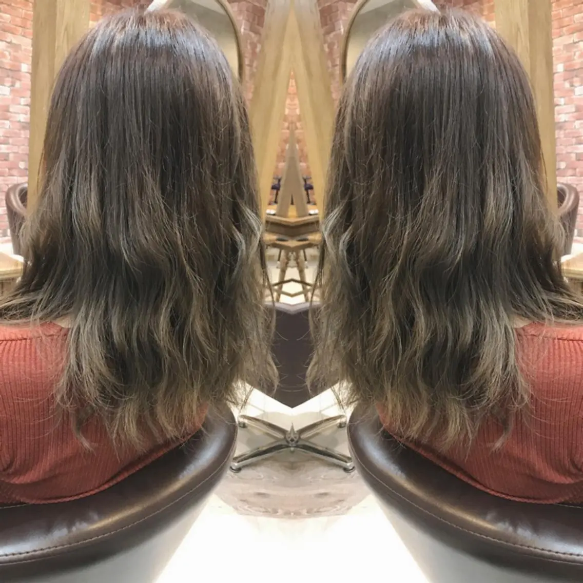 セミロング カラー ヘアカラー 重政 和樹のヘアスタイル
