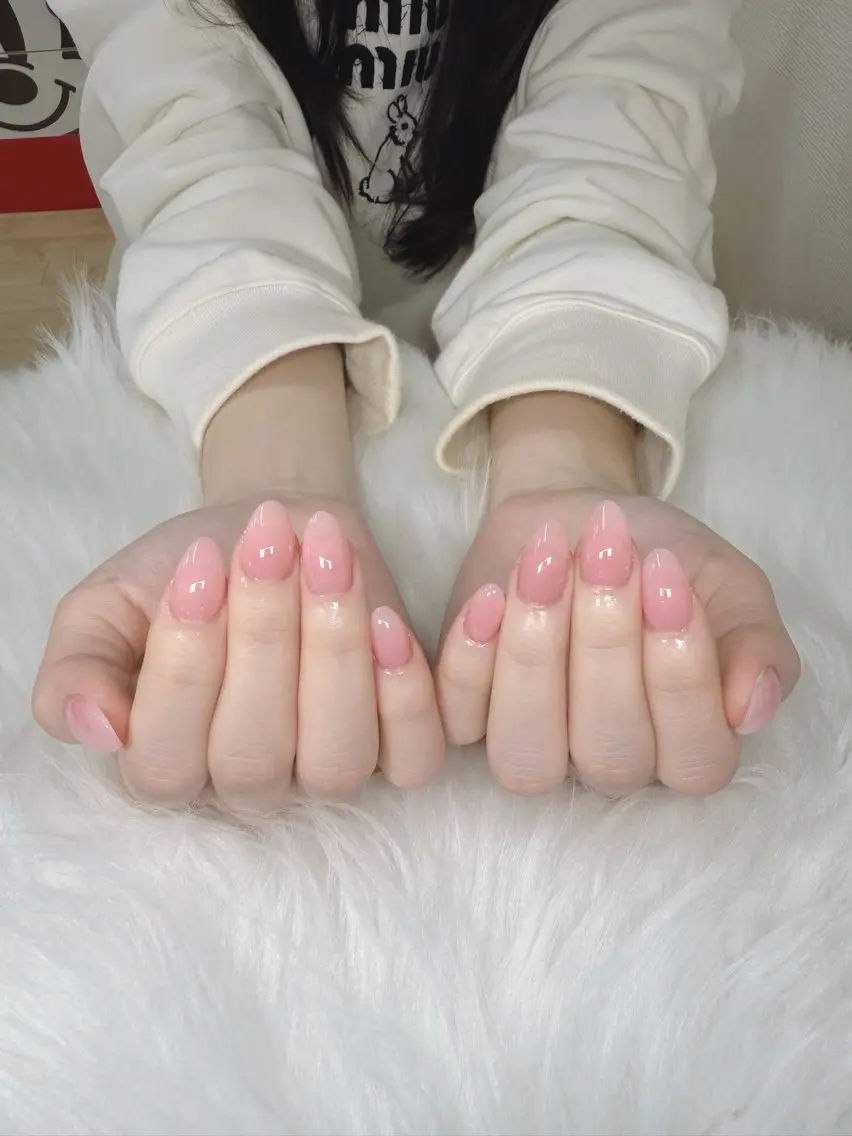 ネイル ジェルネイル オフィスネイル ワンカラーネイル パラジェル シンプルネイル ハンドネイル GOHOUBI Nail 心斎橋店のネイルデザイン