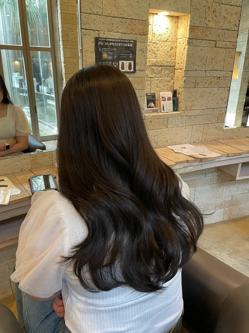 ロング ヘアカラー トリートメント 木村 一葵のヘアスタイル
