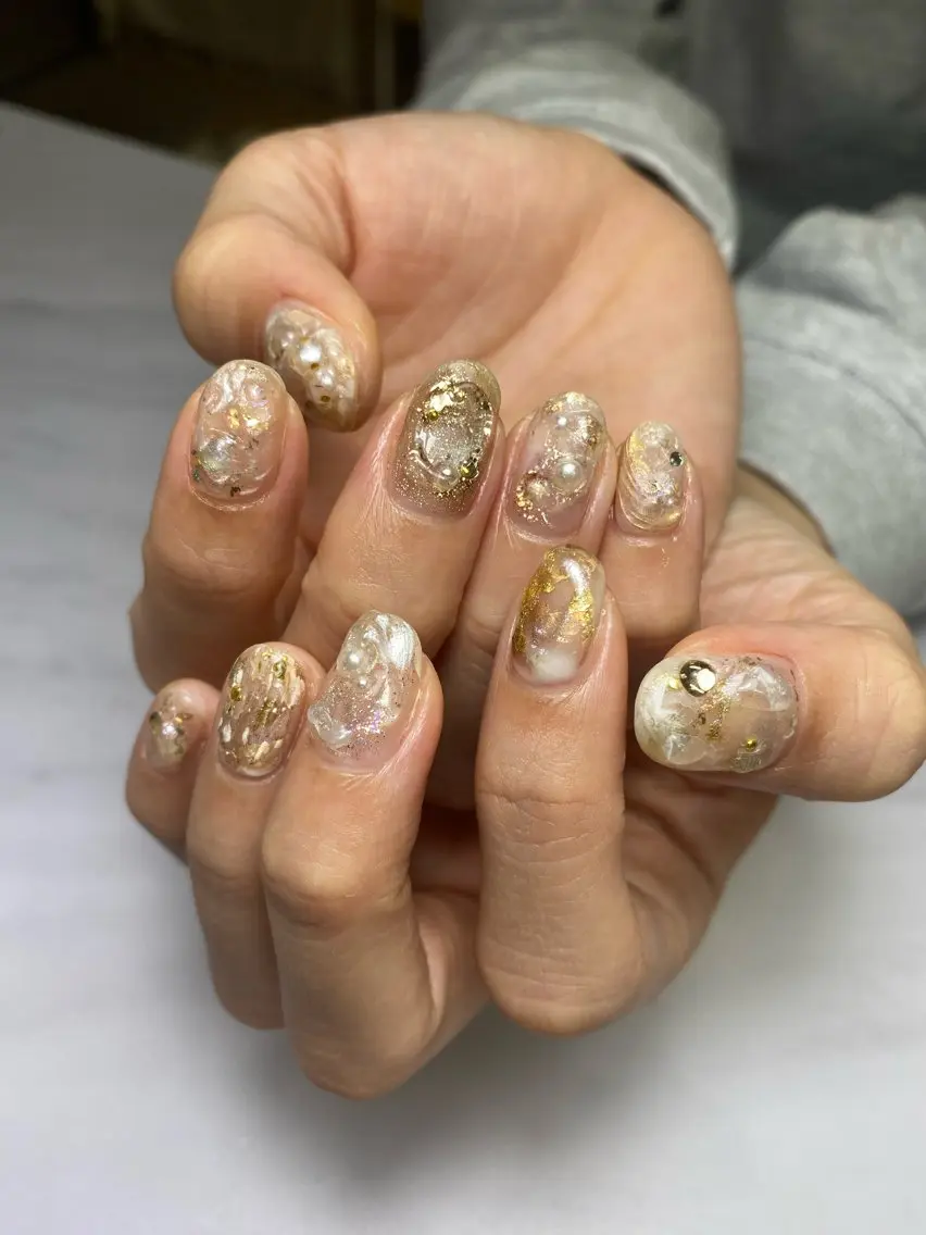 ネイル 成人式 フラッシュネイル フレンチネイル ジェルネイル マグネットネイル ハンドネイル 草加ニュアンスネイル 🌚hersのネイルデザイン