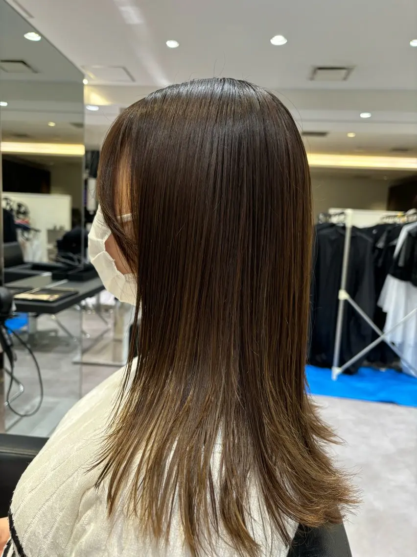 ロング カラー ベージュカラー 透明感カラー ハイライトカラー オリーブベージュ ハイライト 💐ショート/レイヤ ー💐荒砂のヘアスタイル