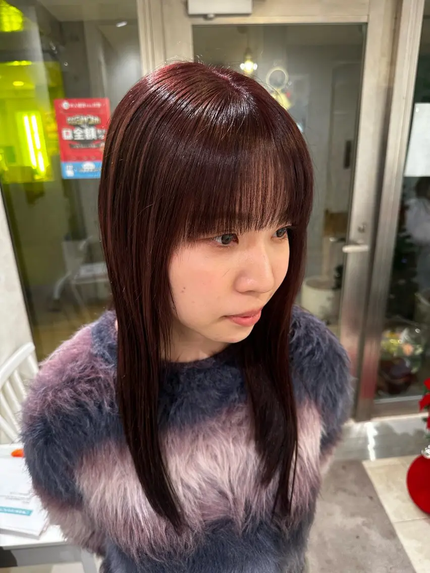 セミロング カラー ブラウンカラー レッドカラー レッドブラウン デザインカラー🎨 下北沢 / 磯部のヘアスタイル