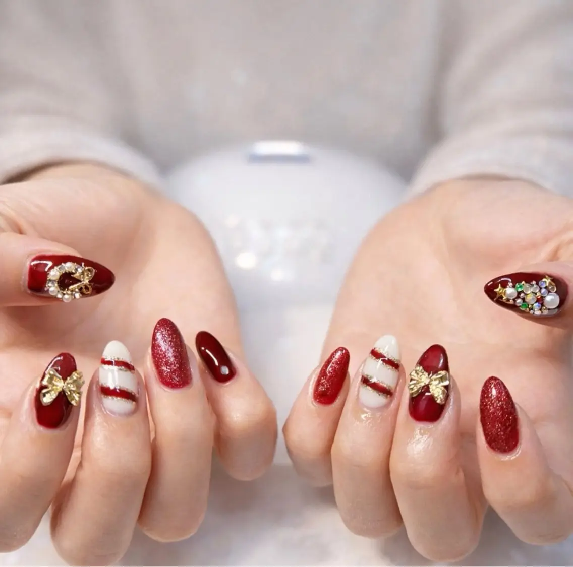 ネイル ボルドー ラメ(グリッター) ハンドネイル Kii nailのネイルデザイン