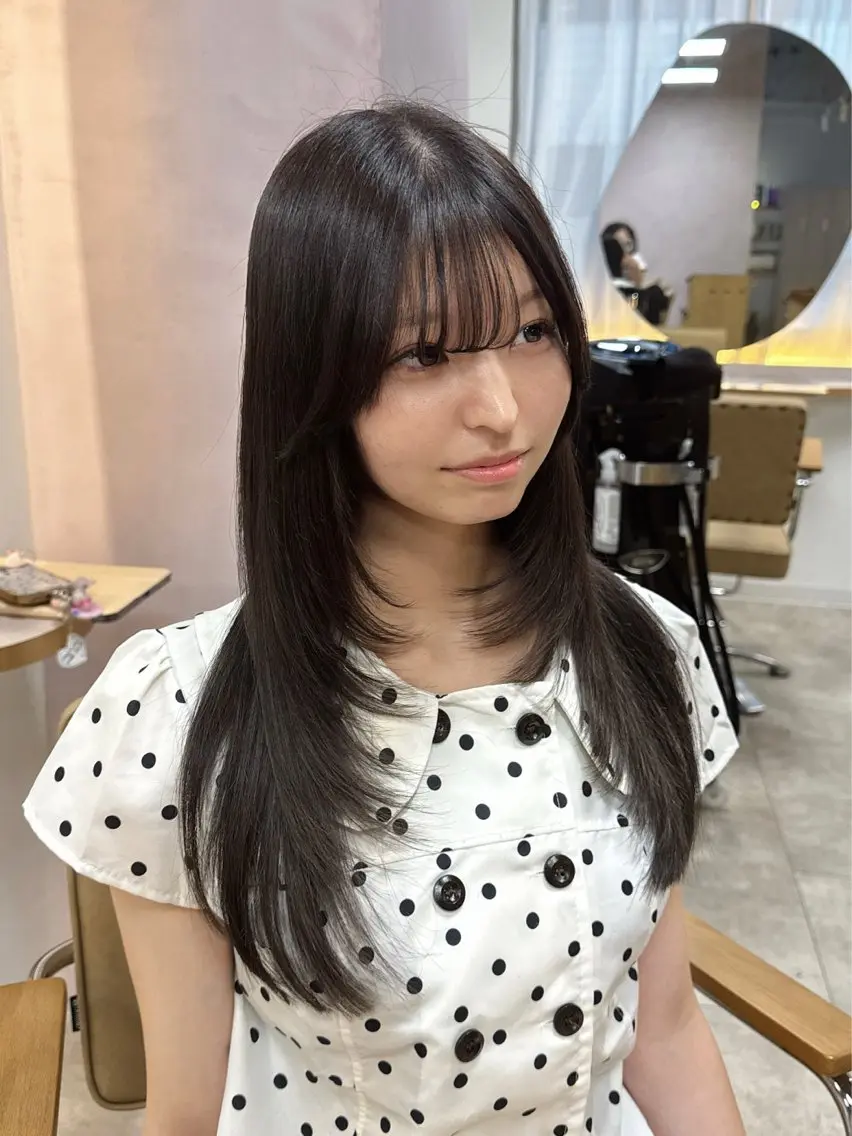 セミロング カット ヘアカラー トリートメント トレンド韓国レイヤー 🇰🇷のんのヘアスタイル