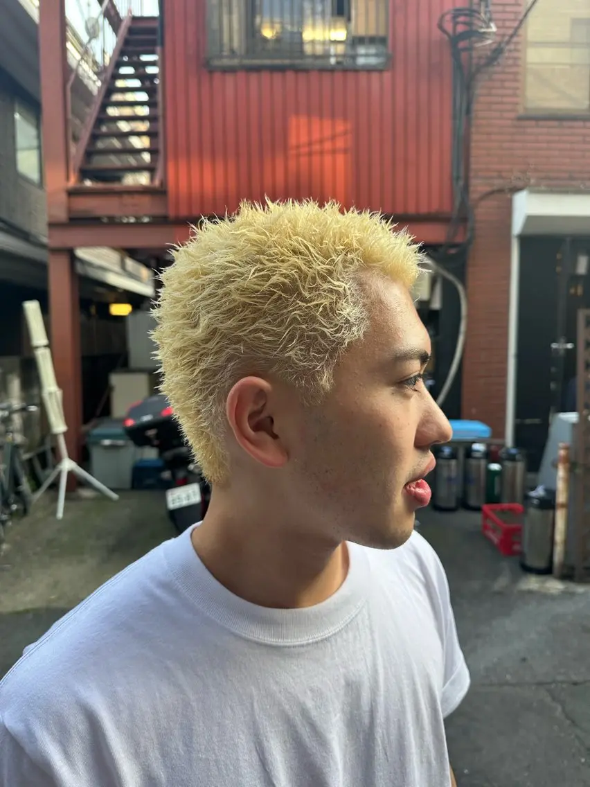 ショート パーマ メンズ カット ヘアカラー パーマ 💈メンズ/パーマ 💈中目黒/谷のヘアスタイル