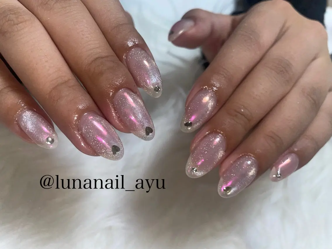 ネイル オーロラネイル マグネットネイル ワンホンネイル ハンドネイル LUNA NAIL ayuのネイルデザイン