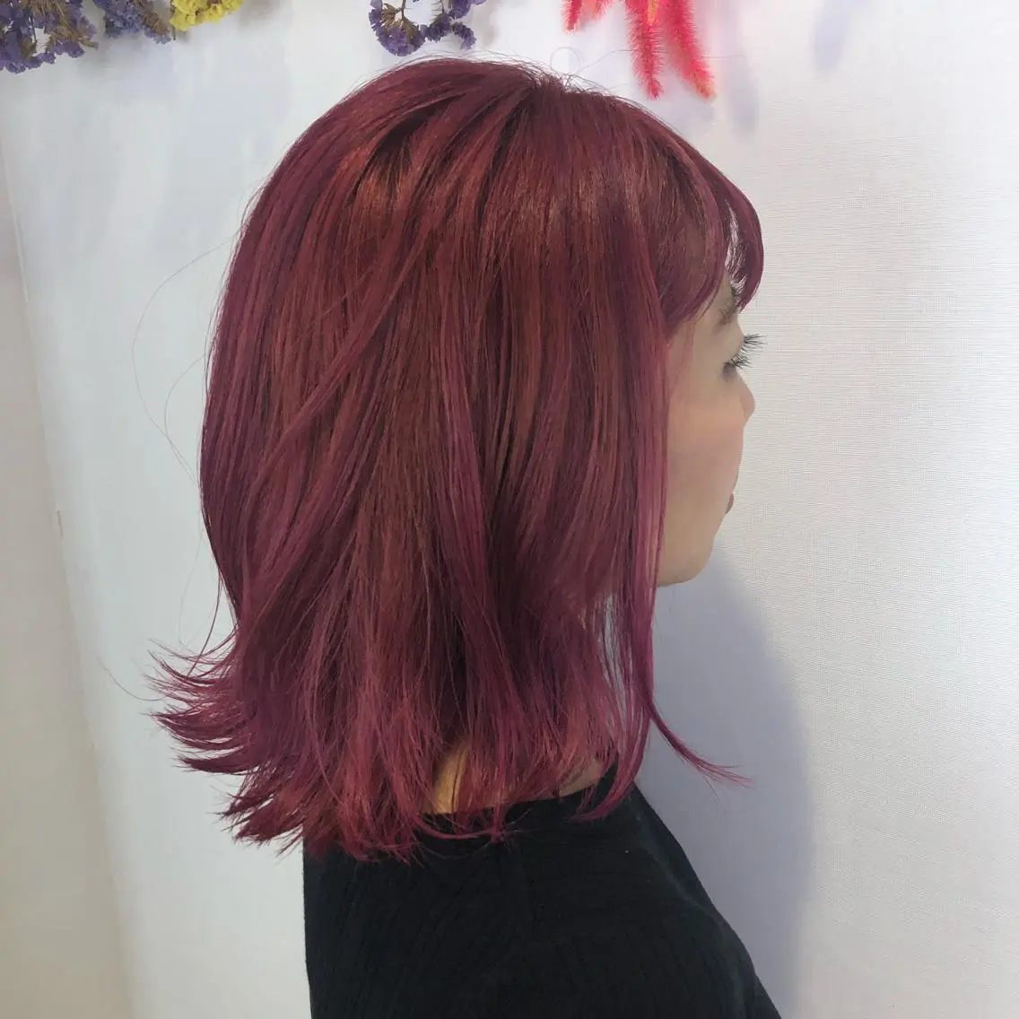 ミディアム カラー 小顔レイヤー/ ベージュ🤍Rieのヘアスタイル
