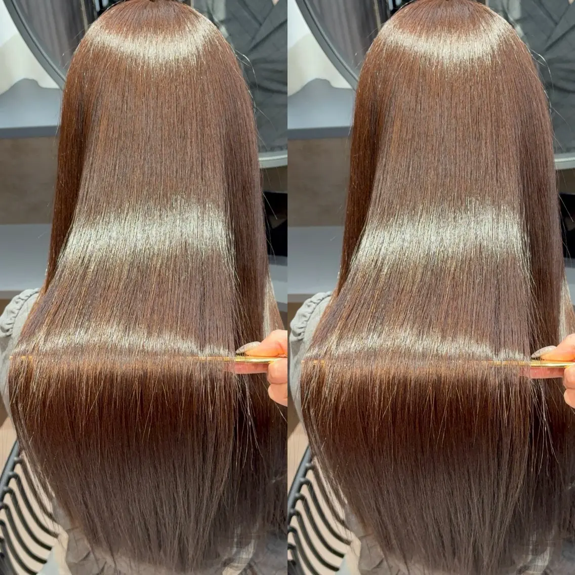 ロング カット ヘアカラー 縮毛矯正 トリートメント 今話題の艶髪矯正 美艶カラー/FUKAのヘアスタイル