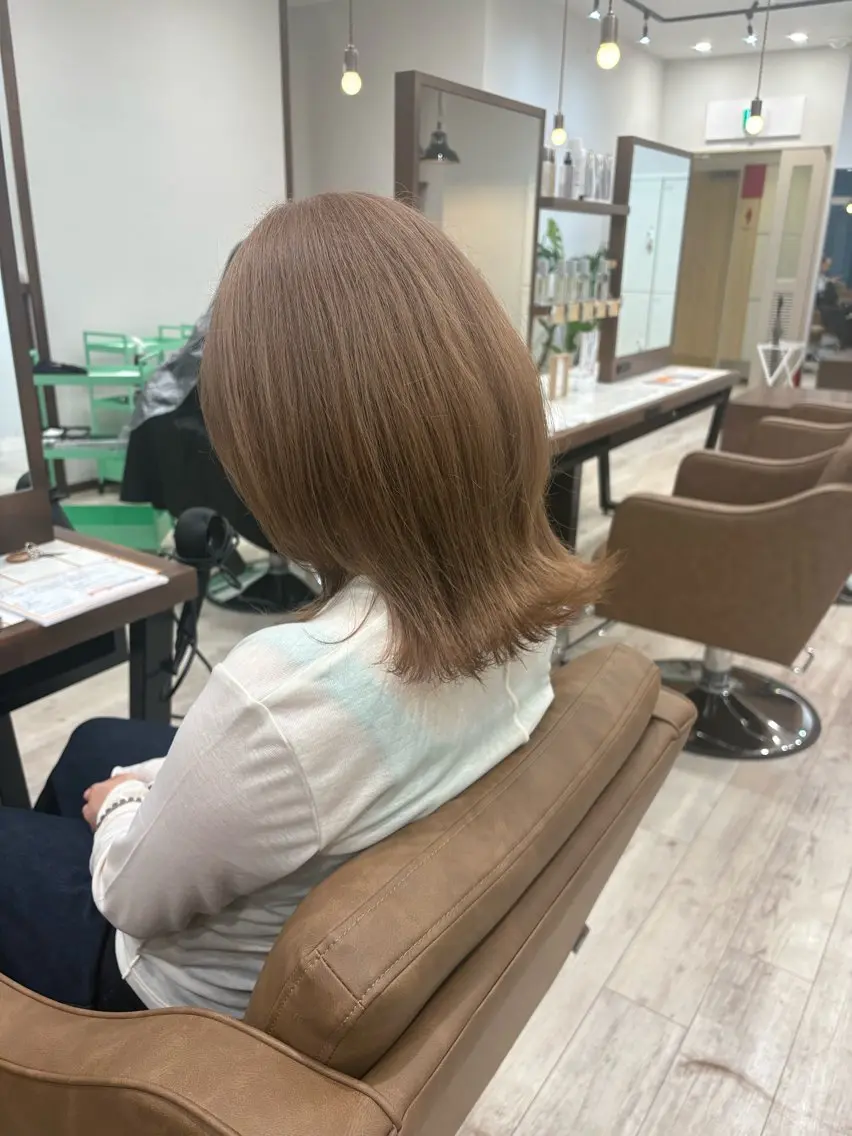 カラー ヘアカラー まろみ暖色×ボブ ×chia🕯のヘアスタイル