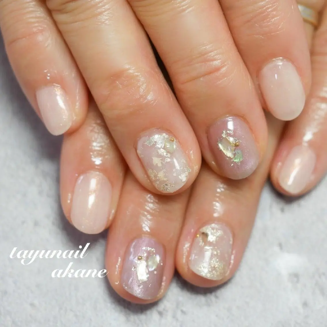 ネイル アートネイル ブルー ジェルネイル ニュアンスネイル パラジェル ネイルサロン 【たゆnail】のネイルデザイン