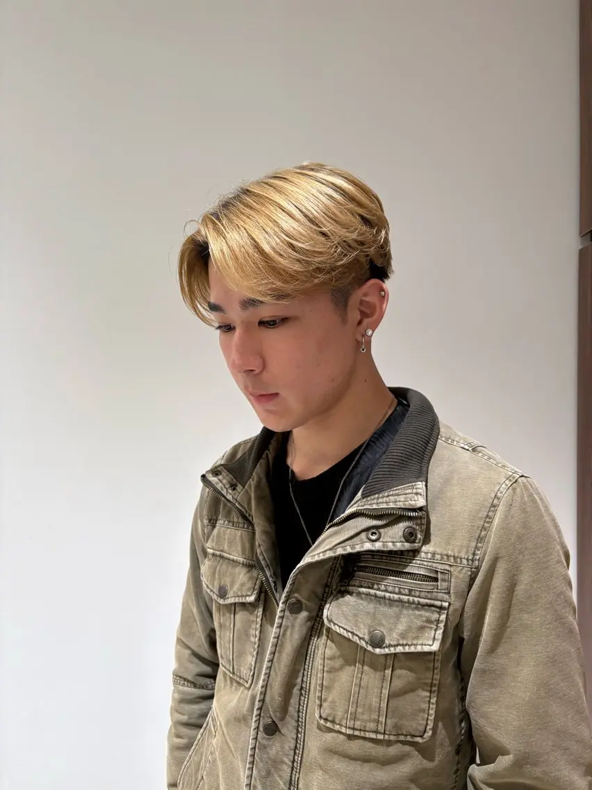 パーマ メンズ 縮毛矯正特化💎& 透明感カラー✨レオのヘアスタイル