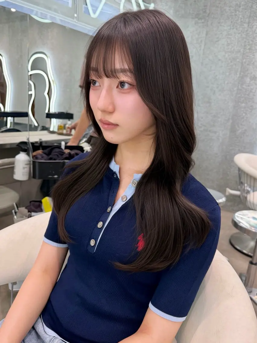 ロング ヘアアレンジ アッシュ ボブ くびれヘア 顔まわりレイヤー 顔周りカット カット ヘアカラー トリートメント ヘアセット 大宮‎縮毛矯正🩵 レイヤー　佐藤和のヘアスタイル