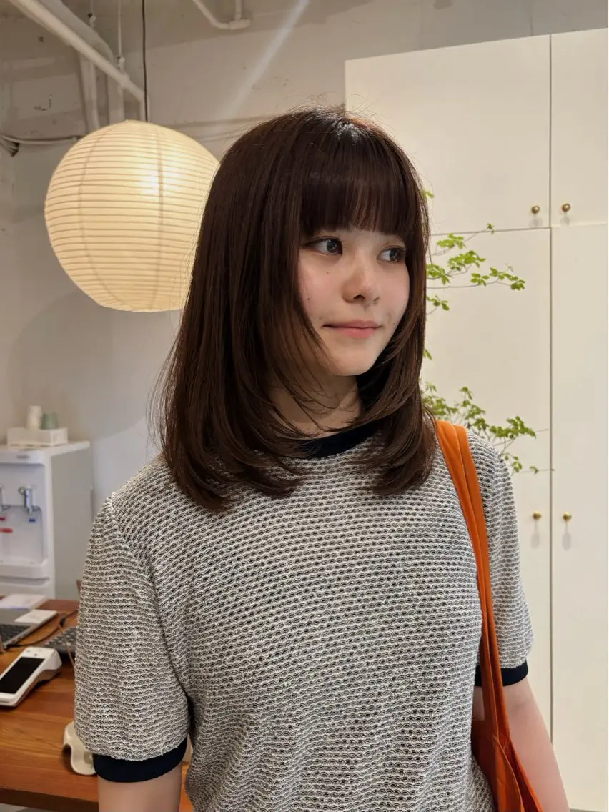 ミディアム カット トリートメント 🍑透明感hair ・NENE🍑のヘアスタイル