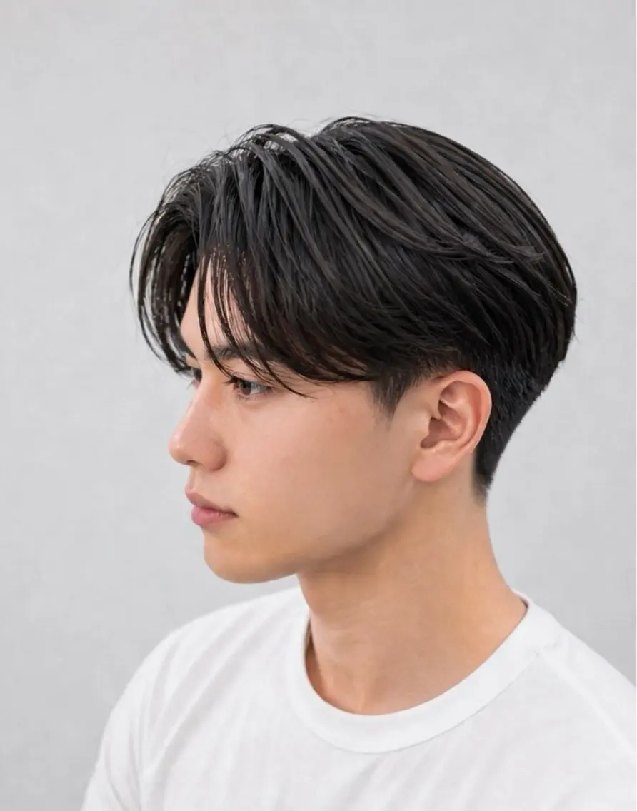 【夜17時30分以降限定】メンズマッシュセンターパート(刈り上げツーブロック) ¥0 ⚠️条件をご覧の上ご予約下さい!の写真