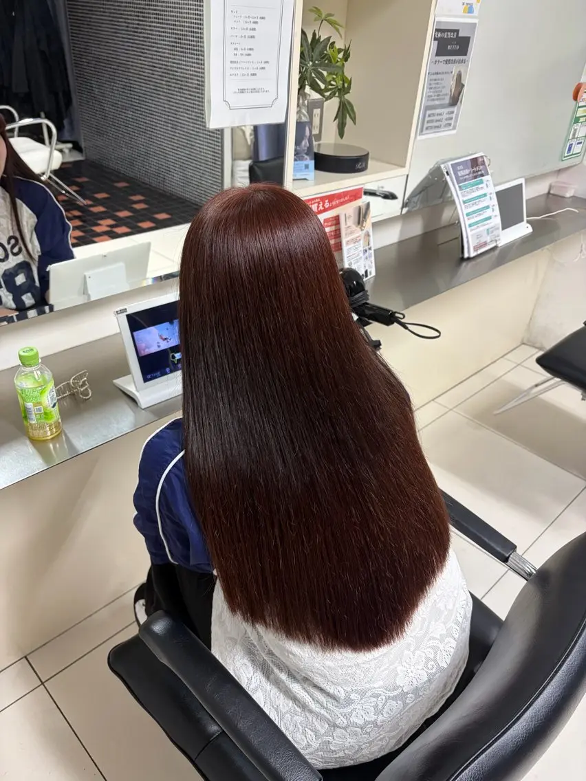 ロング ヘアカラー 髪質改善💠韓国風 うる艶/加藤シオリのヘアスタイル