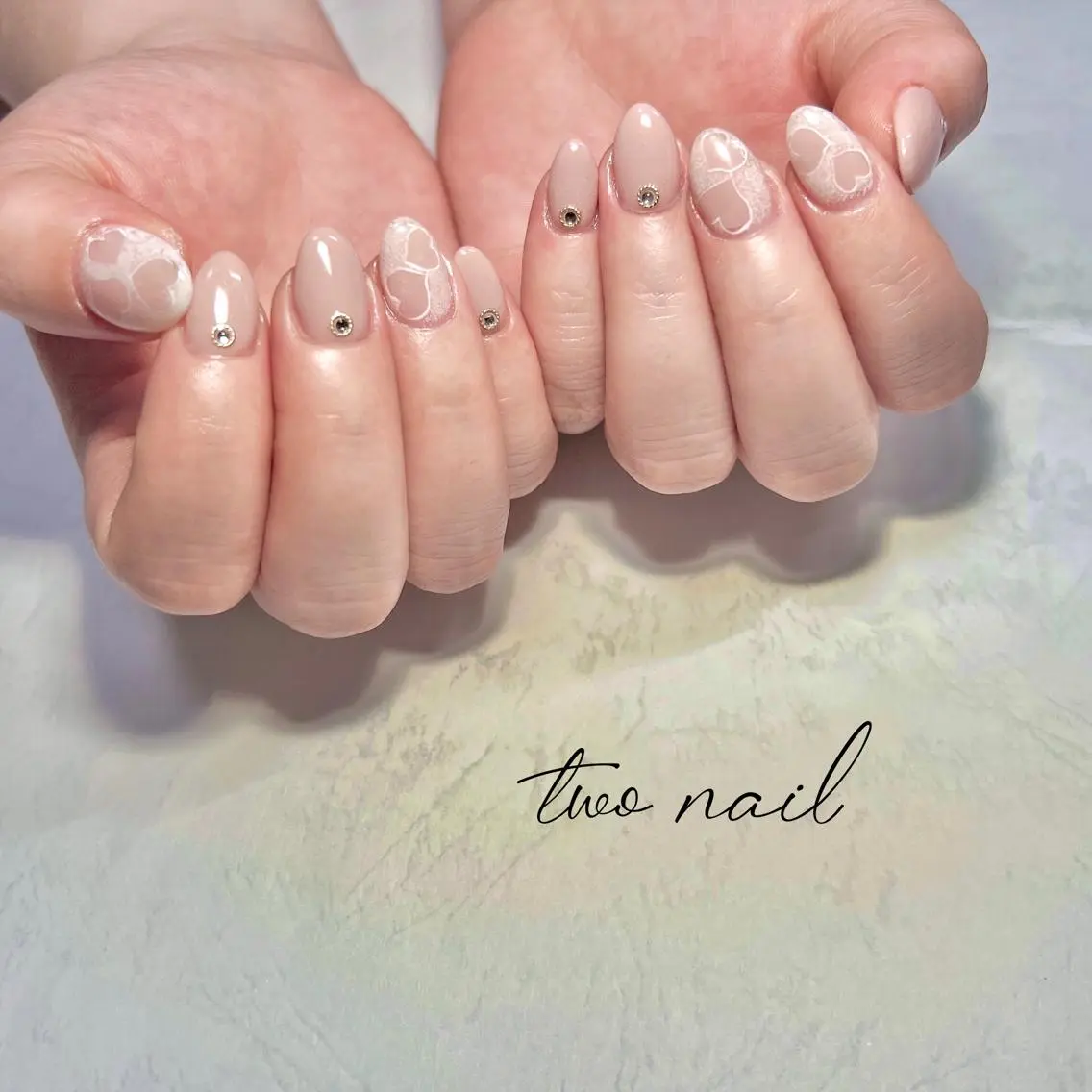 ネイル アートネイル フットネイル ハート ニュアンスネイル オフィスネイル two nailのネイルデザイン