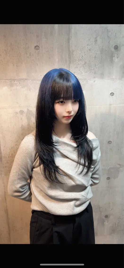 ロング カラー レイヤーカット ハッシュカット レイヤーカット 熊谷のヘアスタイル