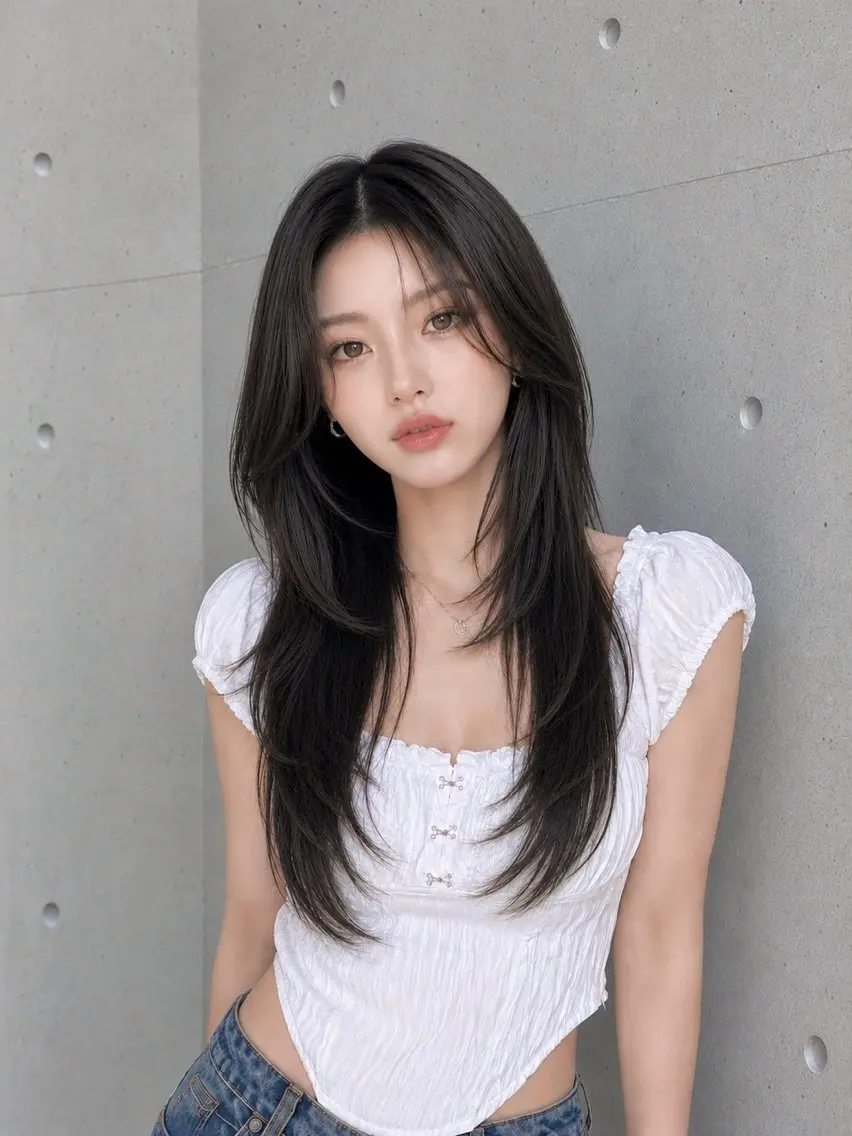 ロング カラー ヘアアレンジ カット ヘアカラー トリートメント ヘッドスパ ヘアセット 韓国レイヤー/ 顔周り💕田中将吾のヘアスタイル