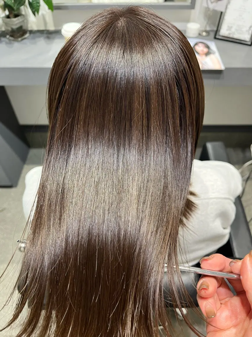 ミディアム カット ヘアカラー 堀越 エリのヘアスタイル