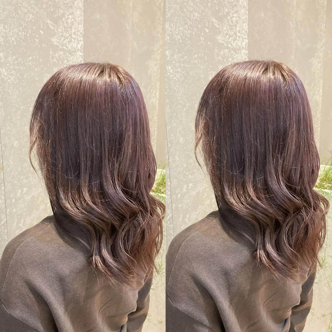 ミディアム カラー ブリーチ ラベンダーカラー み うのヘアスタイル