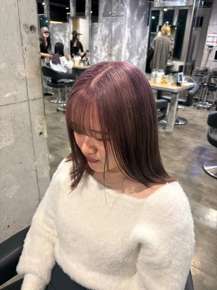 ミディアム カラー ヘアカラー ハイトーン 横浜💞ミオのヘアスタイル
