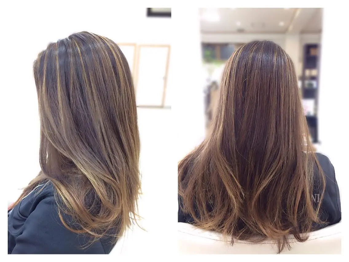 ロング カラー アッシュ ベージュカラー カット ヘアカラー トリートメント いけだ ゆうのヘアスタイル