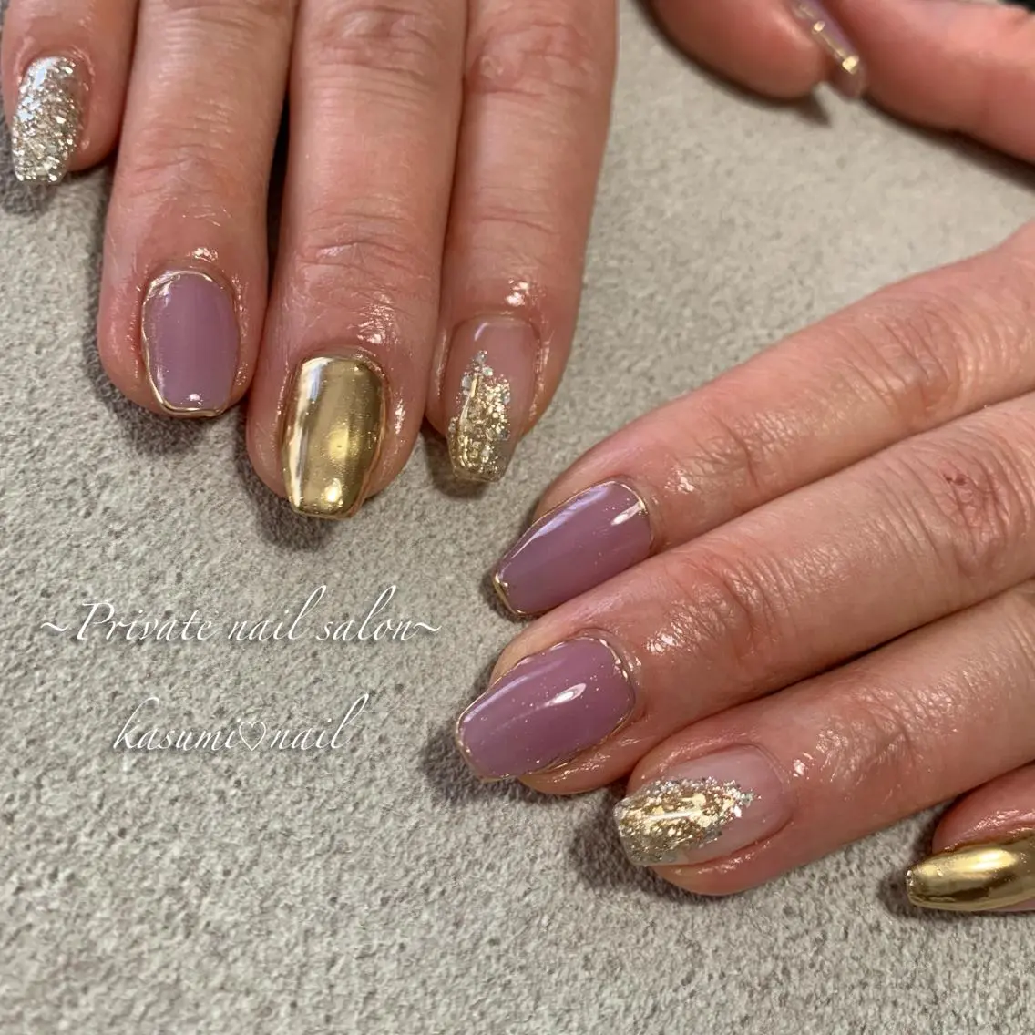 ネイル マグネットネイル ミラーネイル ニュアンスネイル KASUMI♡ Nailのネイルデザイン